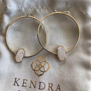 Kendra Scott Elisa Gold Hoop in Iridescent druzy